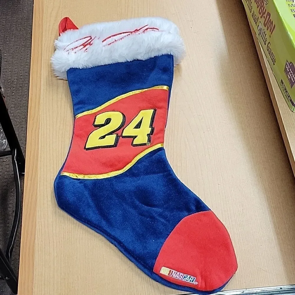 Nascar Jeff Gordon bundle. Candy Car, xmas stocking, tree skirt, hat, mini car.